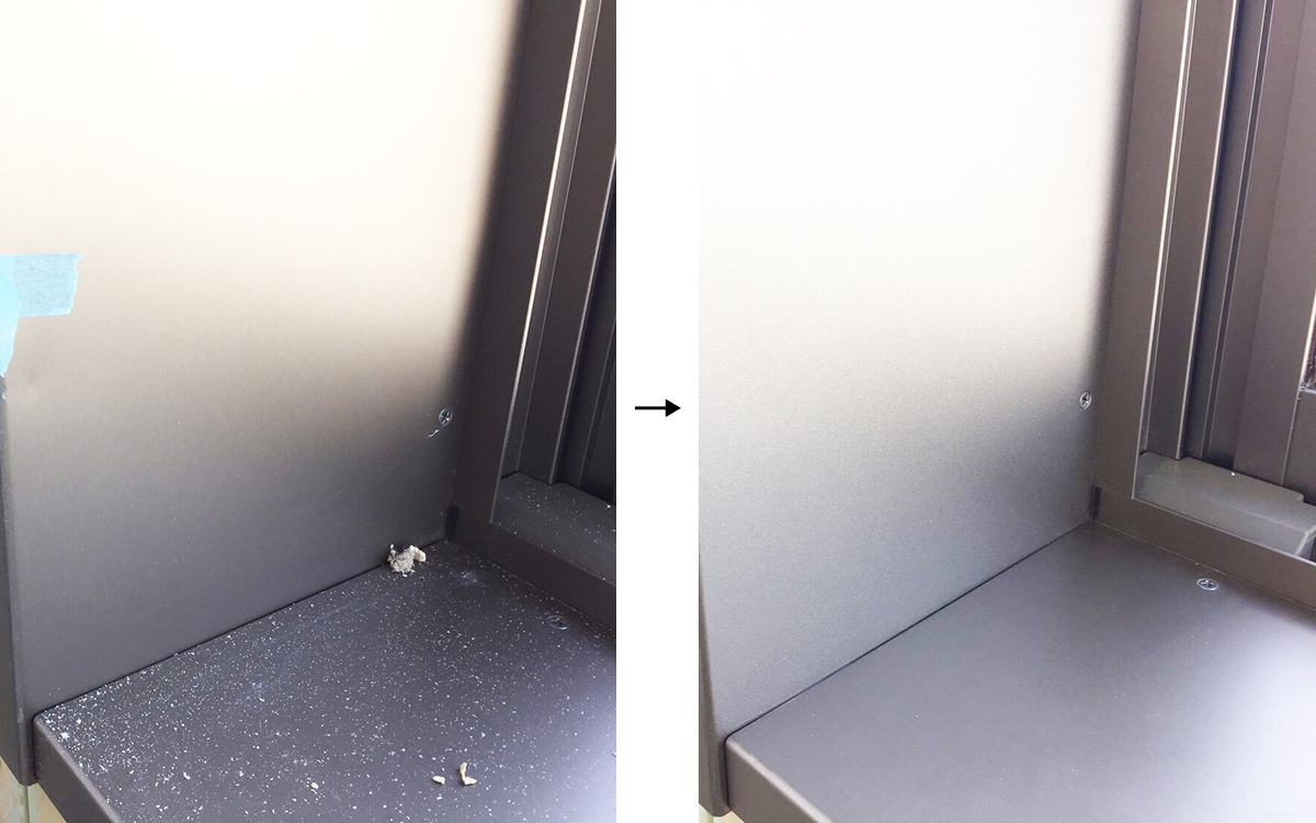 窓枠の凹み補修事例-1