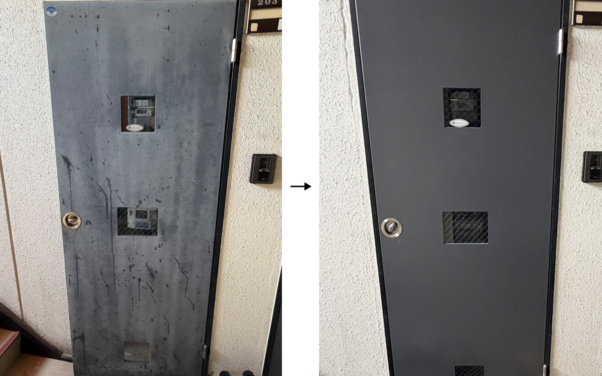 アパートのメーターボックス（PS扉）塗装